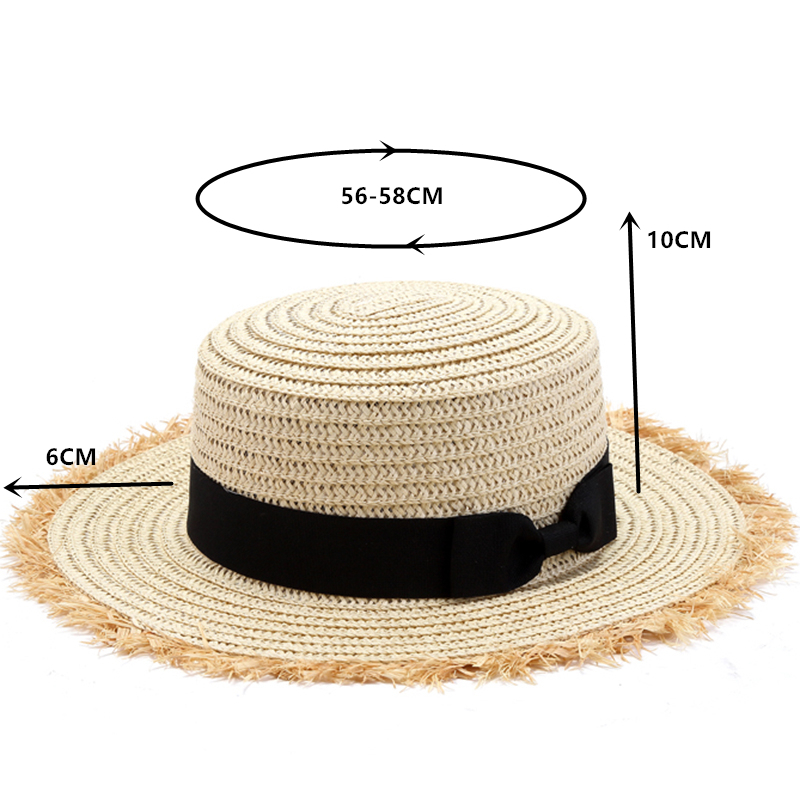 여성을위한 새로운 여름 플랫 태양 모자 chapeau  - Bucket Hat Straw 리뷰 및 가격