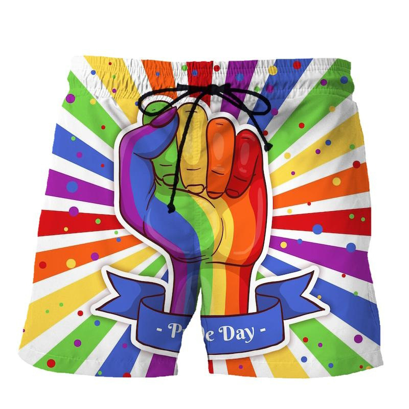 LGBT 패턴 3d 인쇄 비치 반바지 게이 프라이드 데 - Trunks Board Surf 리뷰 및 가격
