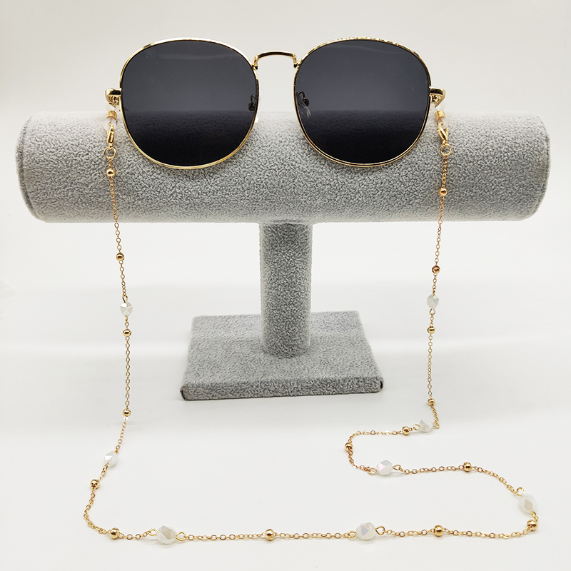 안경 체인 화이트 핑크 크리스탈 참 비드 체인, 금속  - Sunglass Retainer Cord 리뷰 및 가격