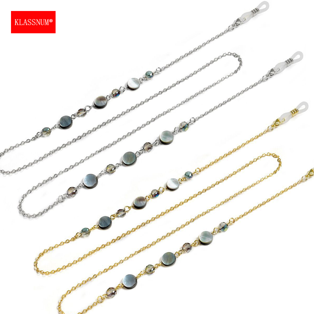 KLASSNUM 여성용 천연 쉘 크리스탈 안경 체인 스 - Sunglass Retainer Cord 리뷰 및 가격