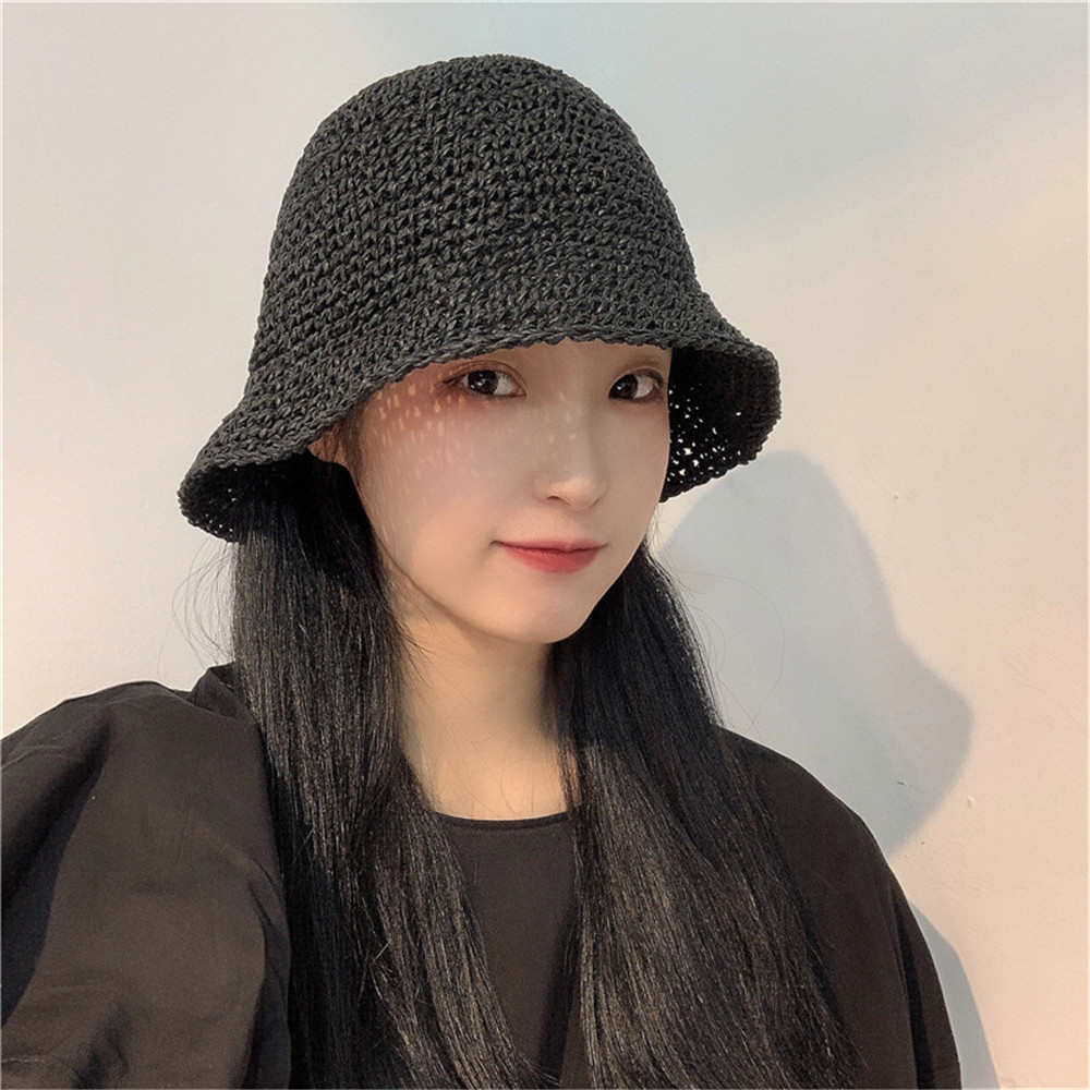 여름 여성 패션 모자 자외선 차단제 모자 어부 모자 손 - Bucket Hat Straw 리뷰 및 가격